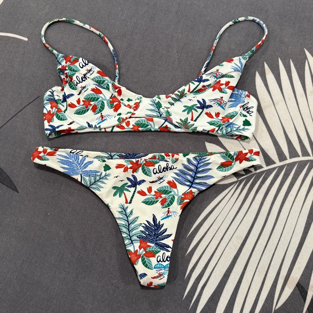 Benoa Swim Red and Blue Brazilian Bikini